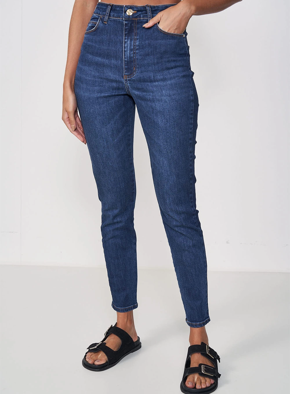 Calça Feminina Jeans Mom Slim - Bruna Índigo