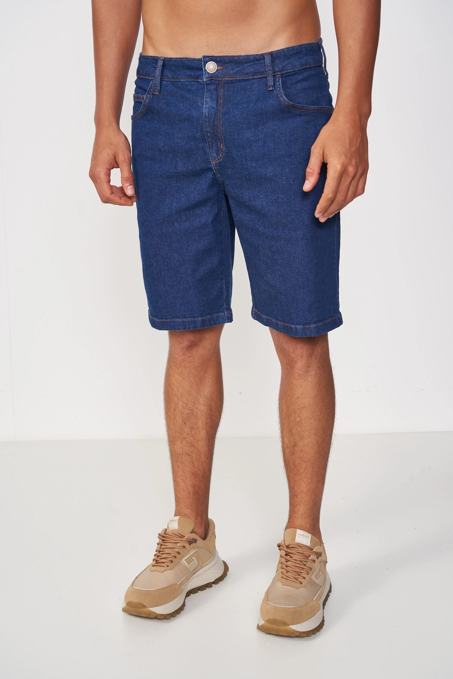 Bermuda Jeans Reta Masculina - Davi Índigo