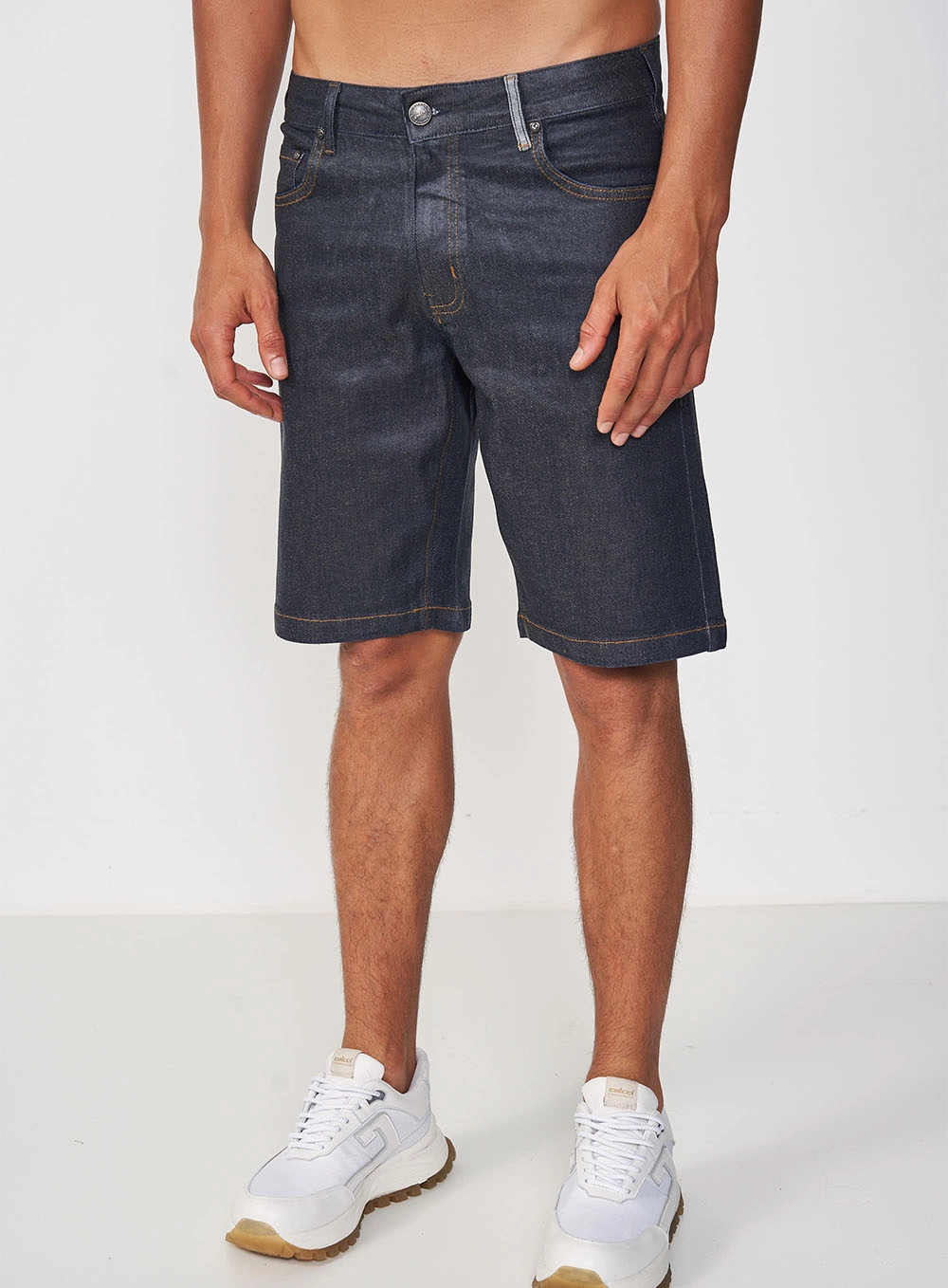 Bermuda Masculina Jeans Resinada - Davi Índigo