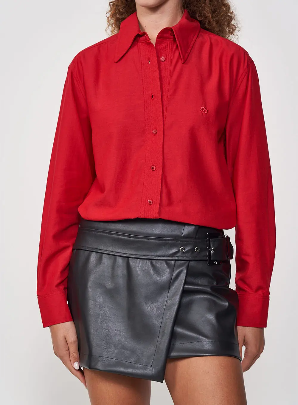 Camisa Feminina De Corte Reto E Modelagem Solta Vermelho