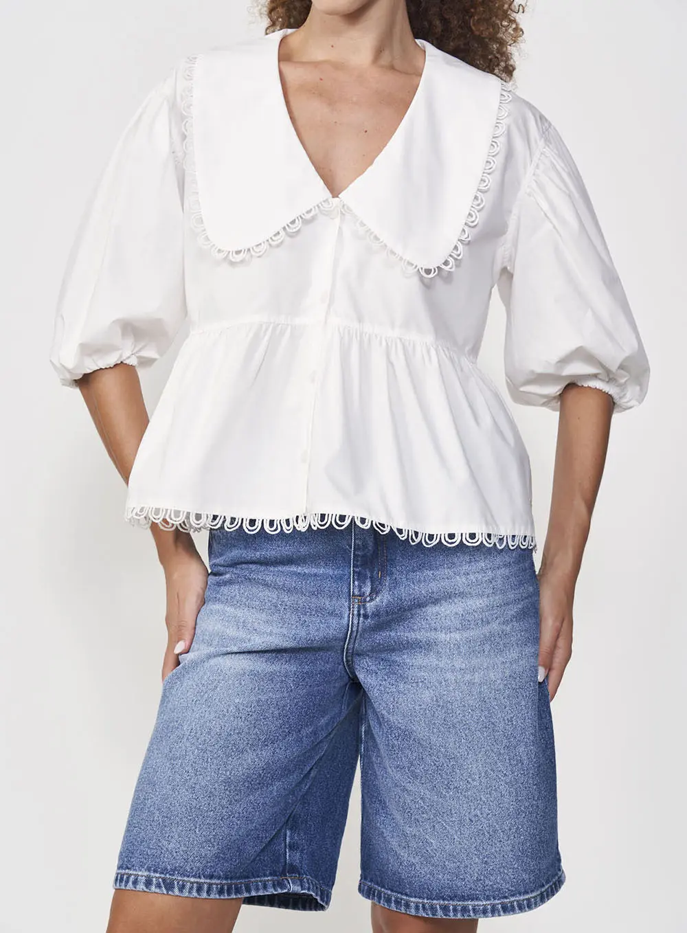 Camisa Com Gola Detalhada Off Shell