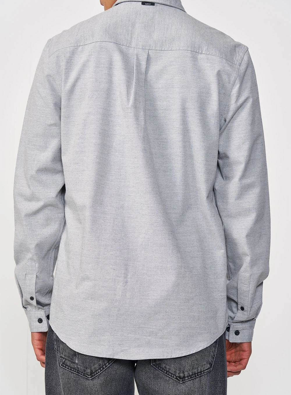 Camisa Masculina Mescla Manga Longa Cinza