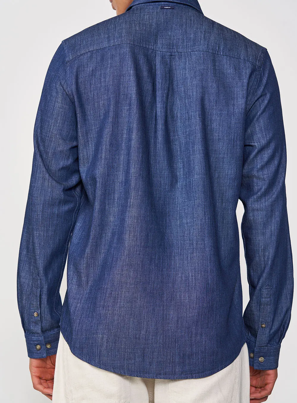 Camisa Masculina Reta Manga Longa Relax Índigo