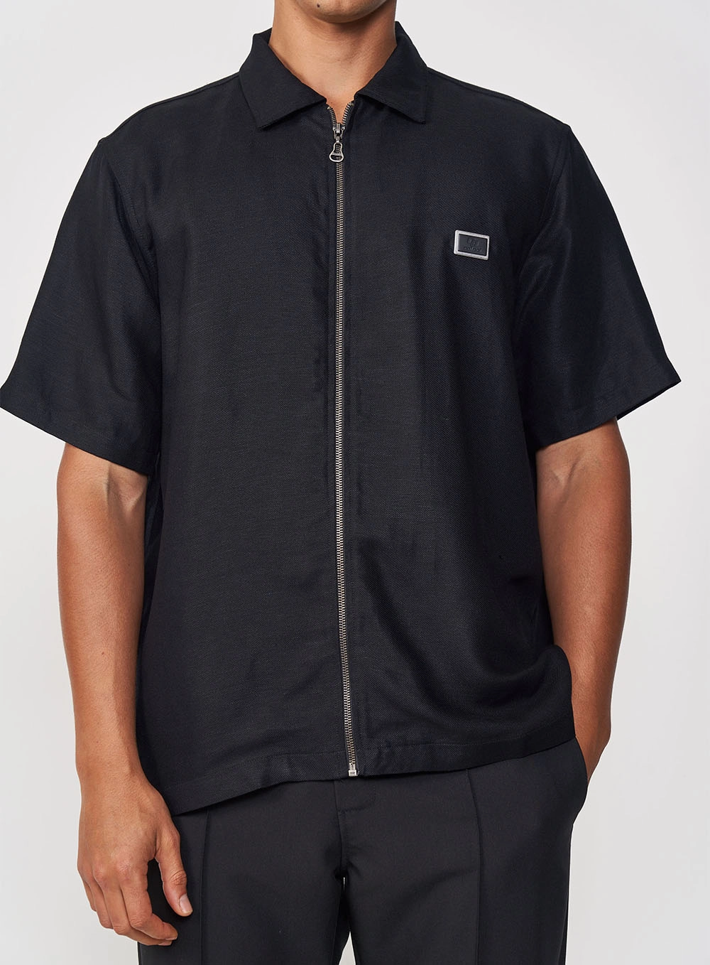 Camisa Masculina Reta Em Linho - Box Preto
