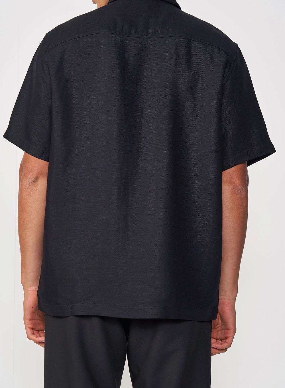 Camisa Masculina Reta Em Linho - Box Preto