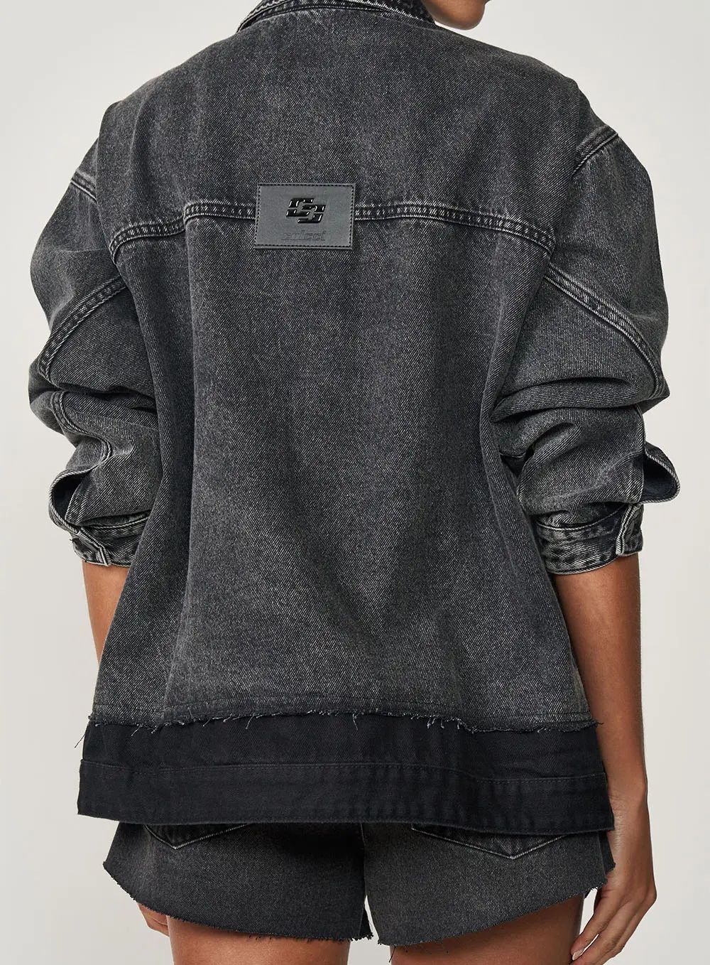 Jaqueta Jeans Destroyed Indigo Preto