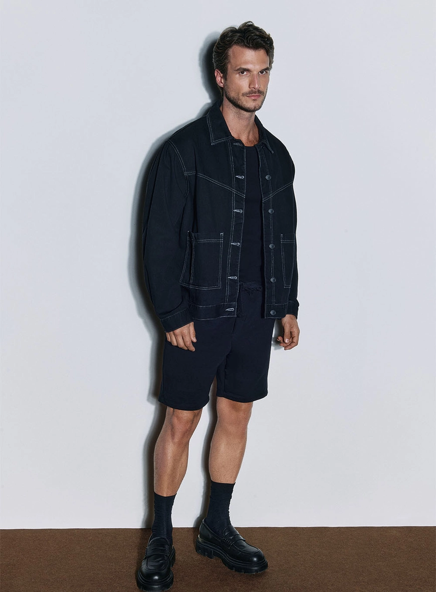 Jaqueta Masculina Jeans Reta