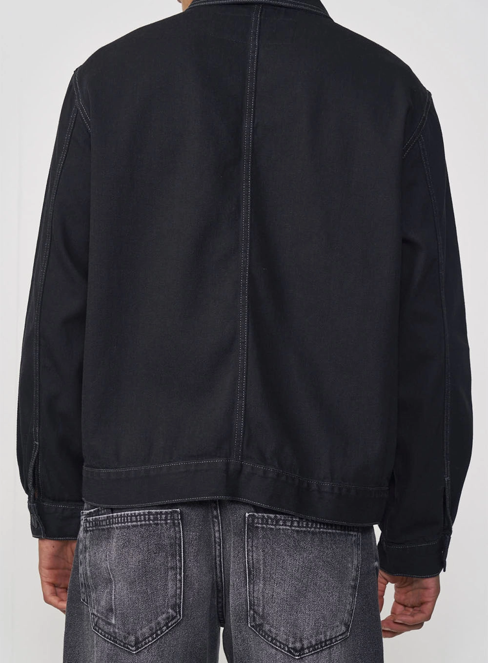 Jaqueta Masculina Jeans Reta Indigo Preto