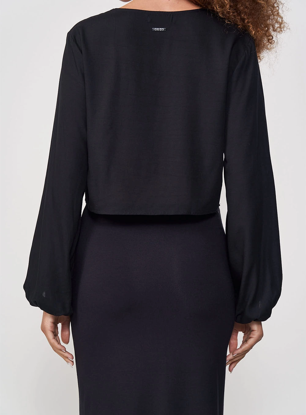 Blusa Solta Manga Longa Preto