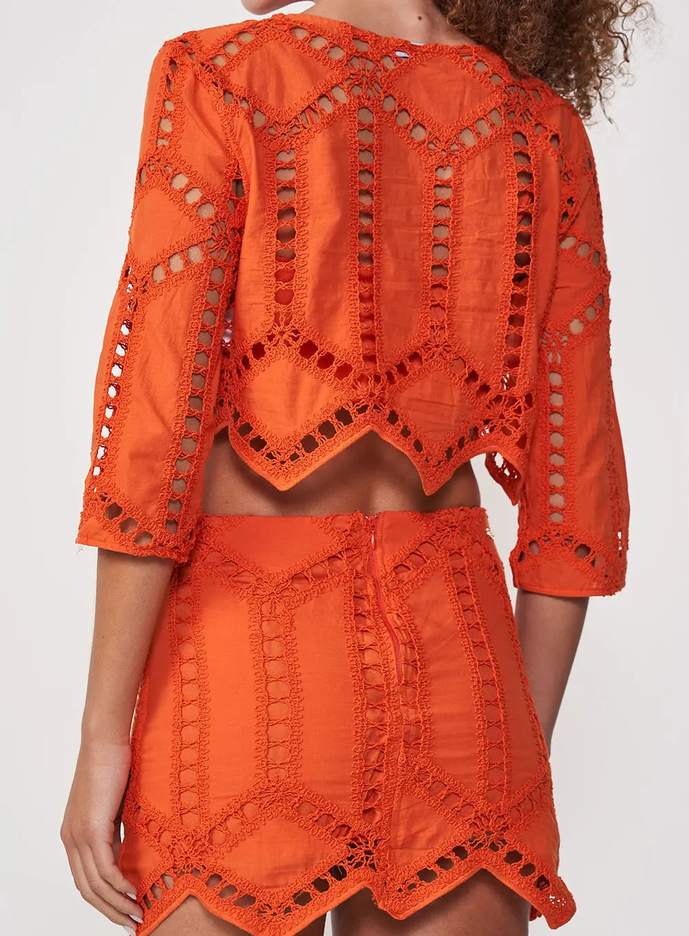 Blusa Trama Artesanal Vibrante Laranja