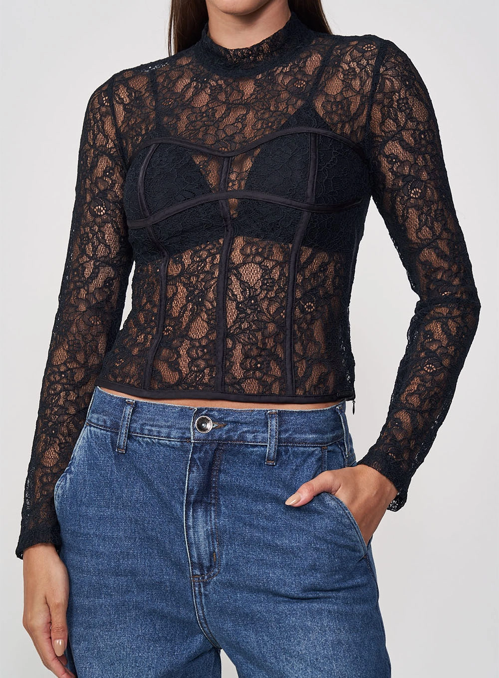 Blusa Renda Preto