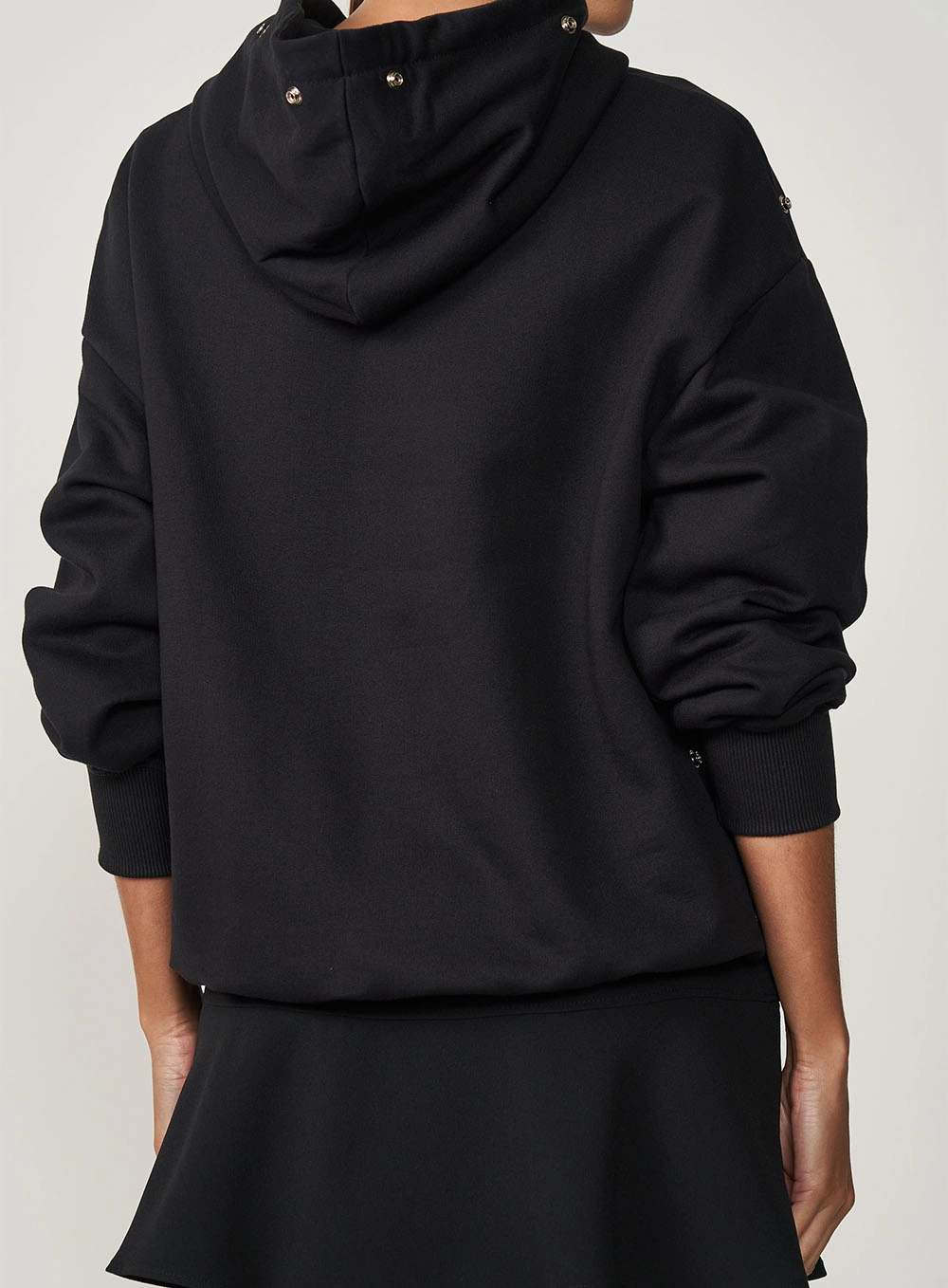 Blusão Feminino Reto Com Capuz Preto