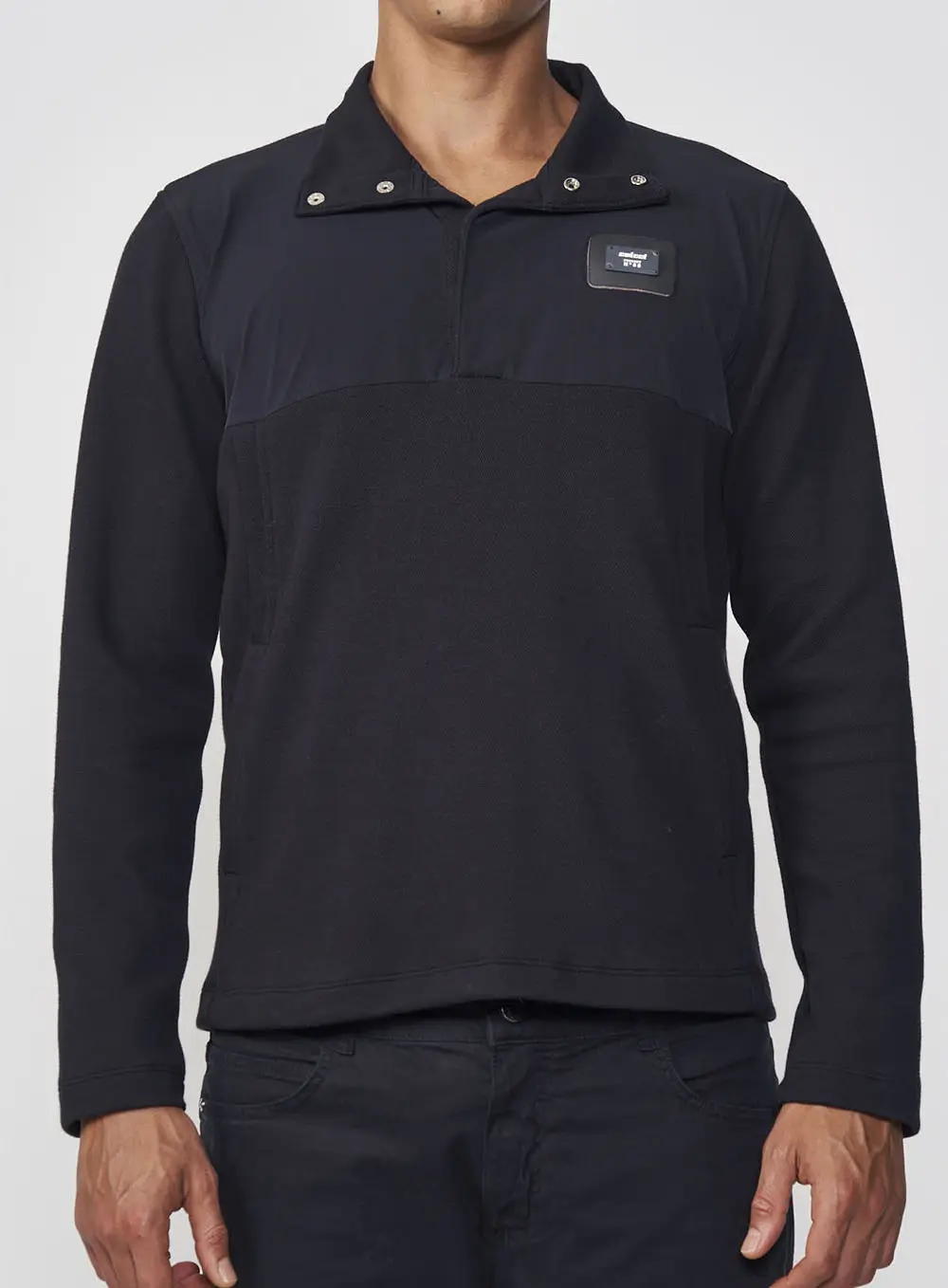 Blusão Masculino Reto Gola Dupla Preto