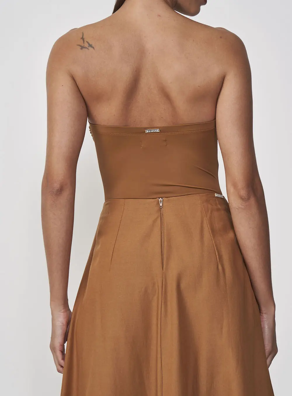 Body Slim Com Detalhe De Metal Decorativo No Busto Marrom Evermore
