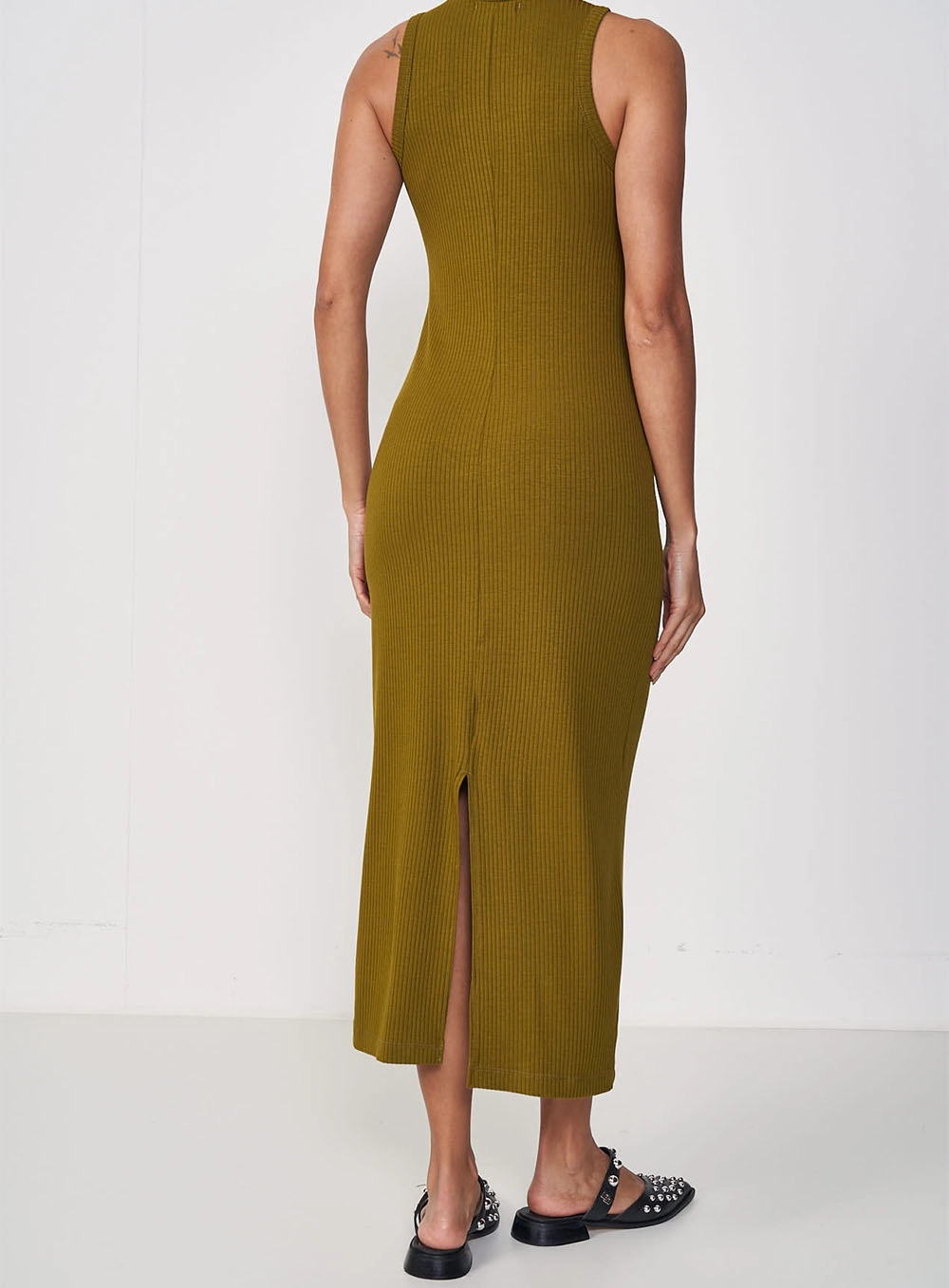 Vestido Canelado Verde