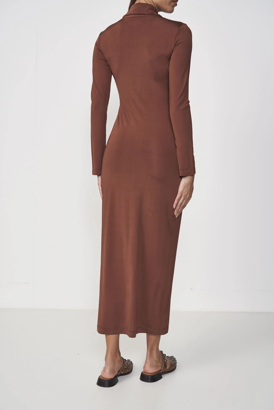 Vestido Midi Slim Comfort Marrom
