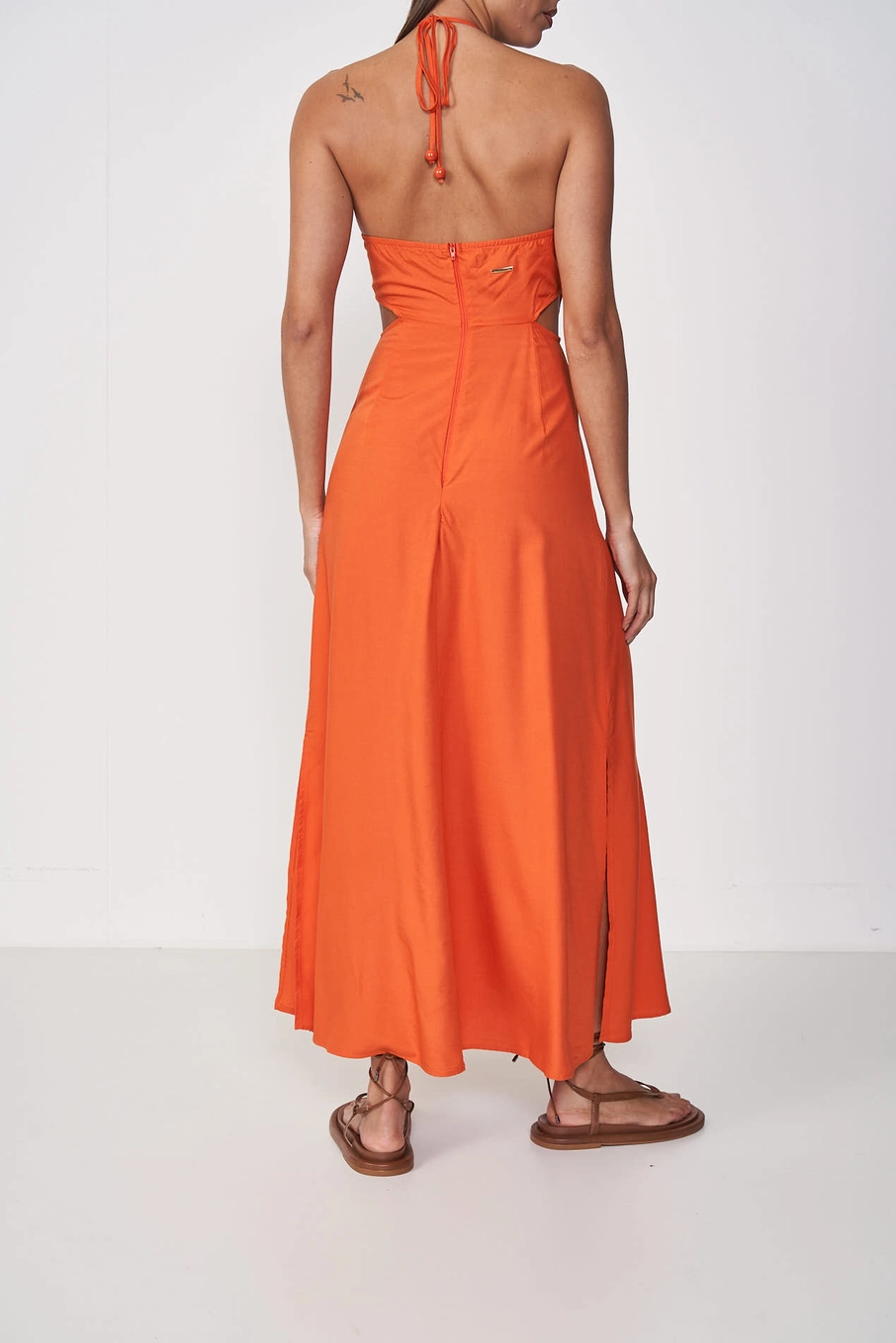 Vestido Longo Slim Laranja