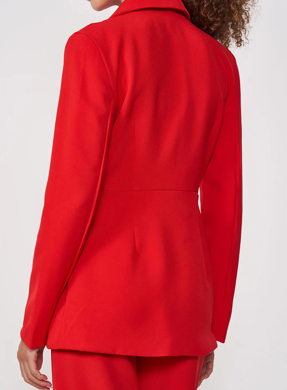 Blazer Feminino Alfaiataria Acinturado Vermelho
