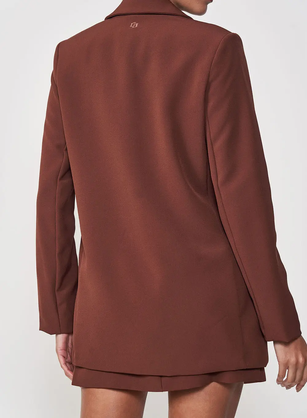 Blazer Feminino Alongado Boy Marrom