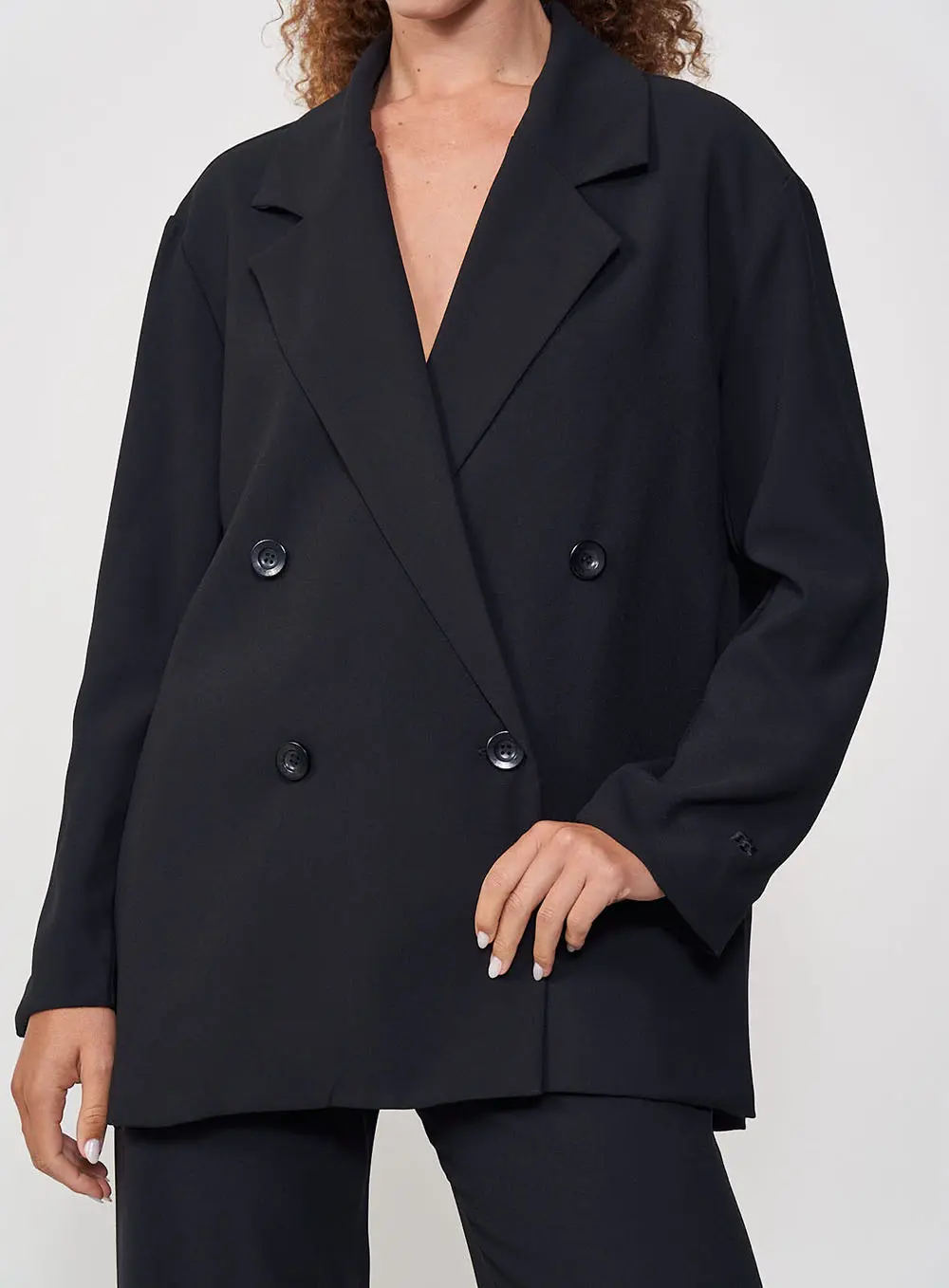 Blazer Feminino Oversized Alfaiataria Preto