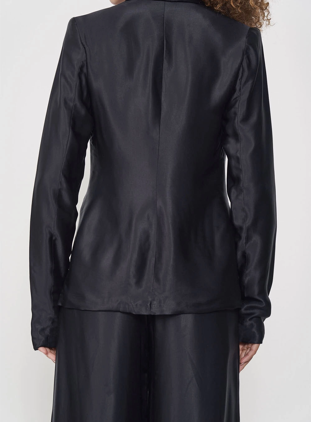 Blazer Feminino Alfaiataria Acetinado Preto