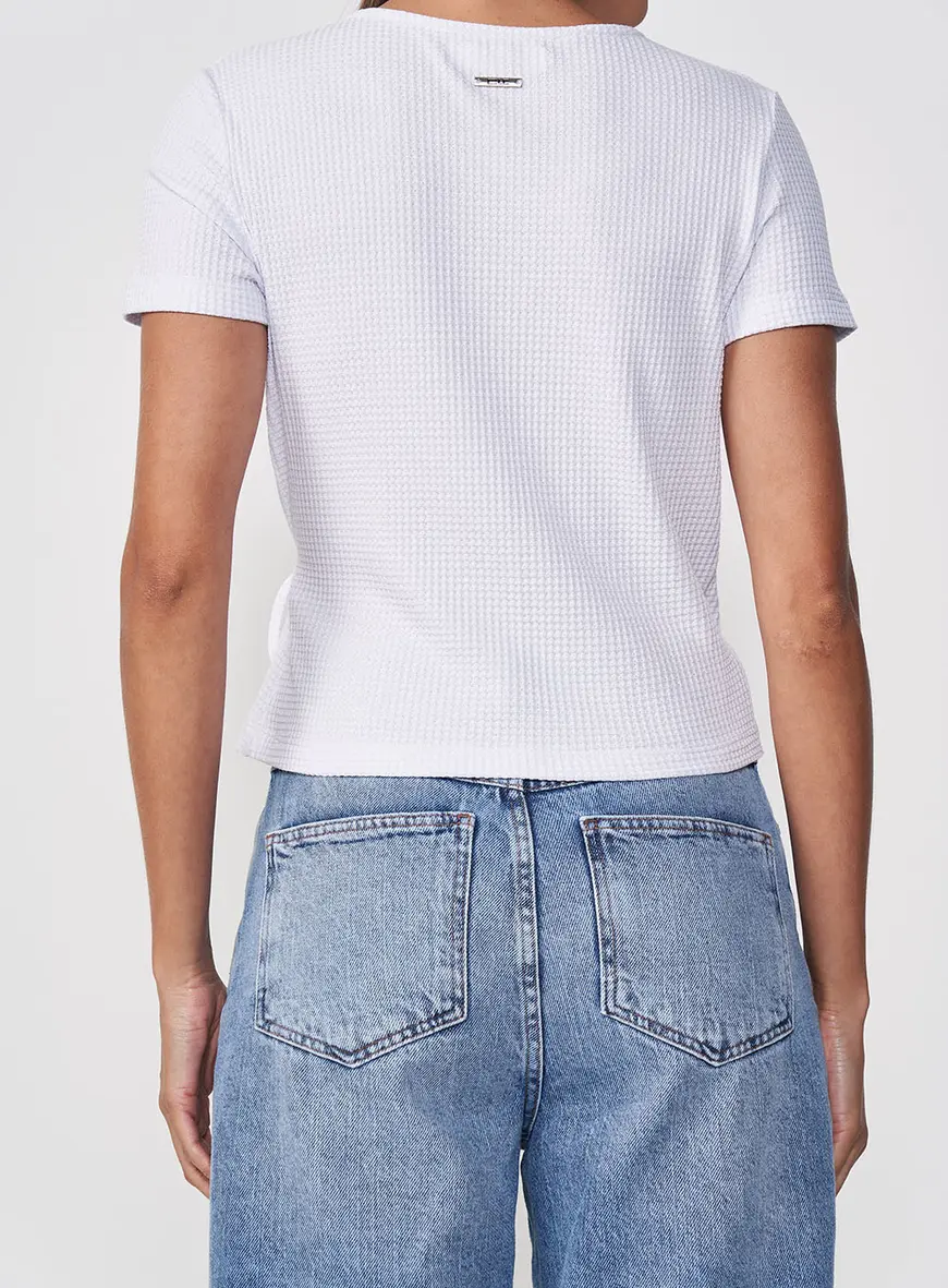 Blusa Comfort Com Transpasse E Amarração Lateral Branco 2