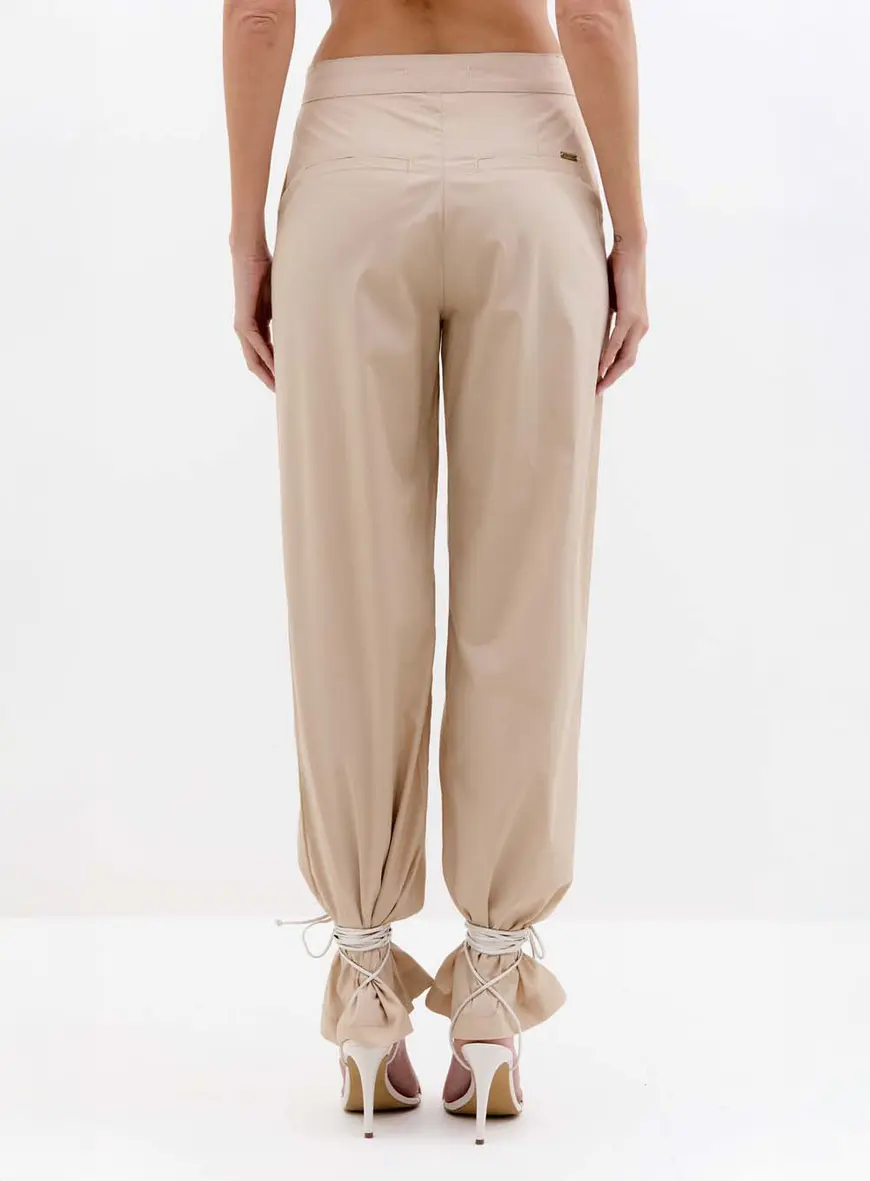 Calça Feminina Alfaiataria Comfort Cós Médio Bege 2