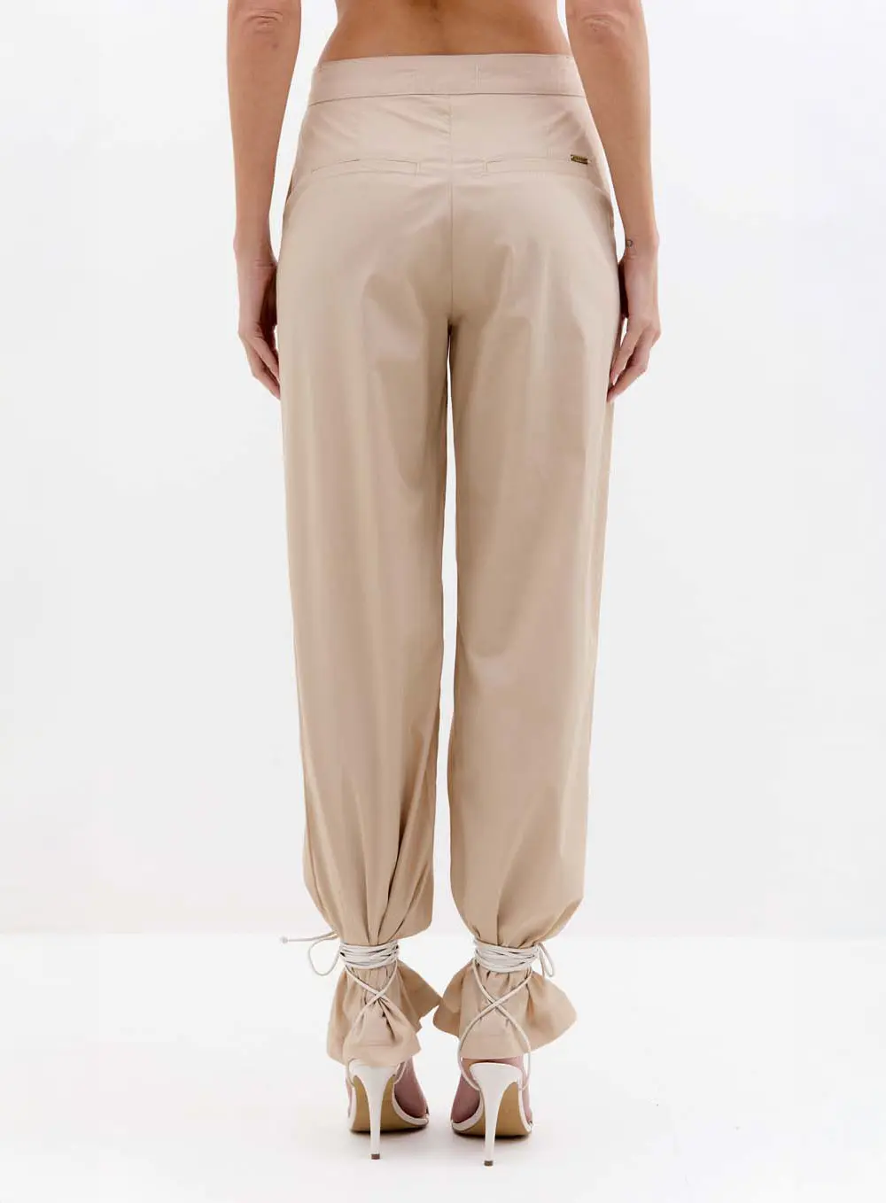 Calça Feminina Alfaiataria Comfort Cós Médio Bege 2