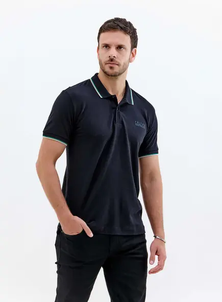 Polo Masculina Fit Com Logo
