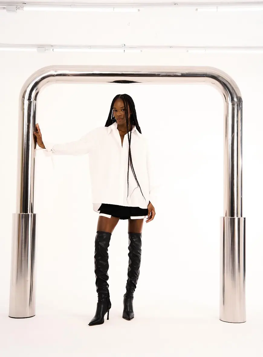 Camisa Feminina Alfaiataria Oversized Off Shell 1
