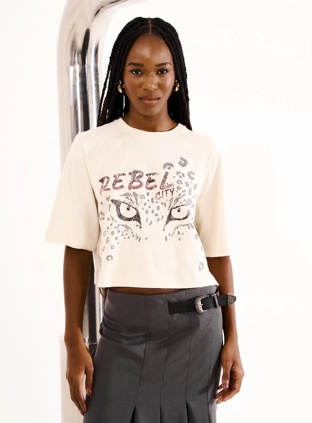 Camiseta Feminina Leopardo Bege 1