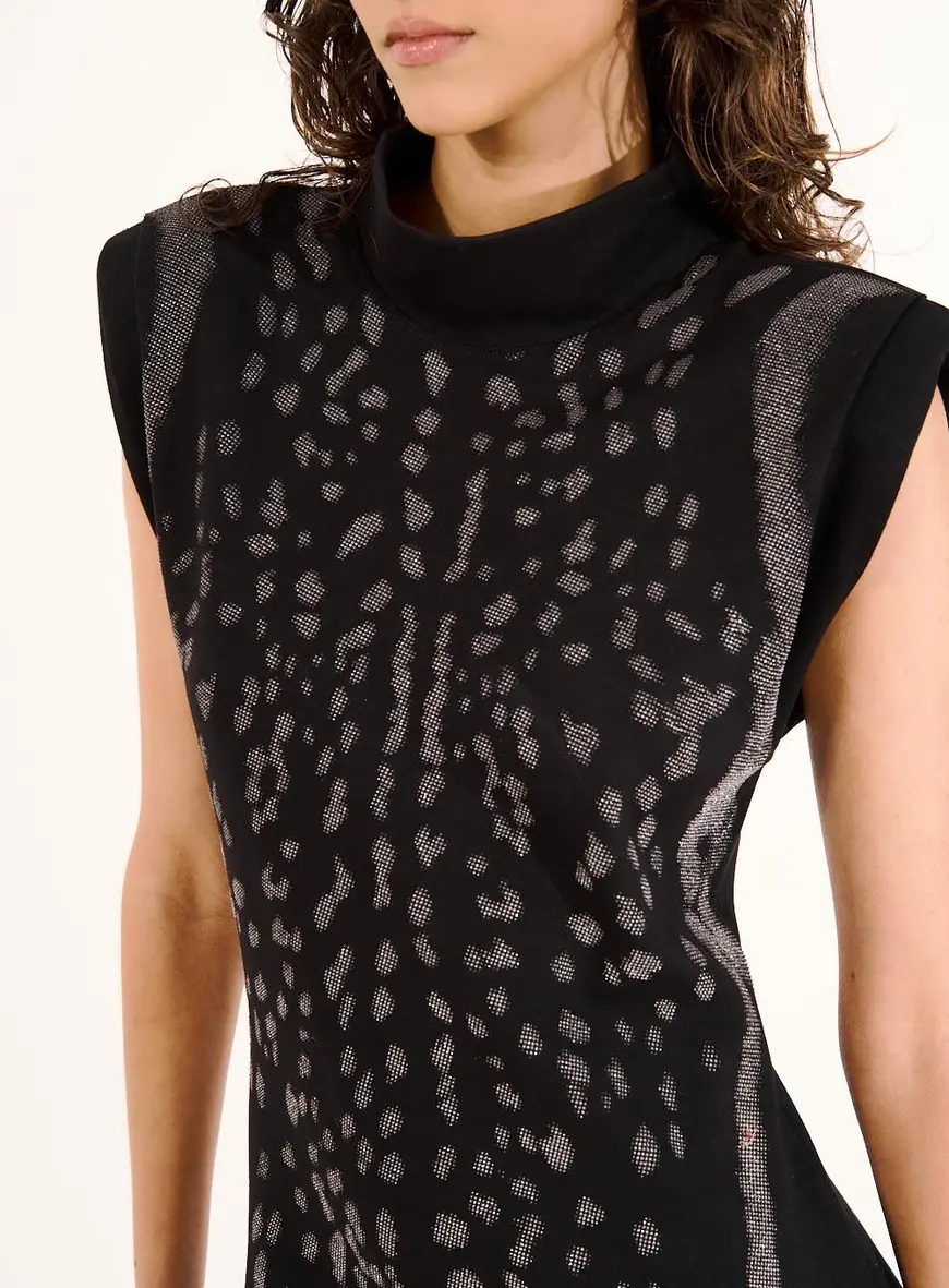 Vestido Estampado Preto 2