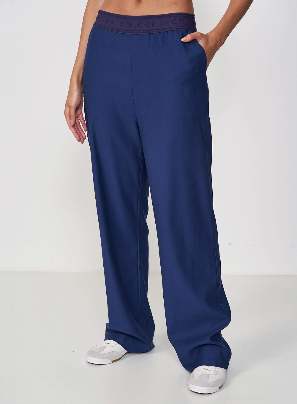 Calça Feminina Pantalona Fashion Comfort Azul Darkness