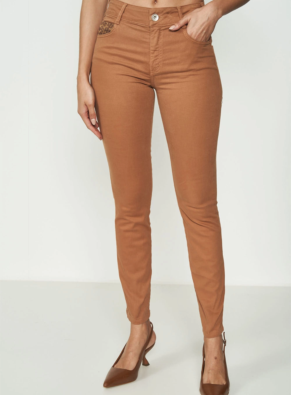 Calça Sarja Bia Marrom