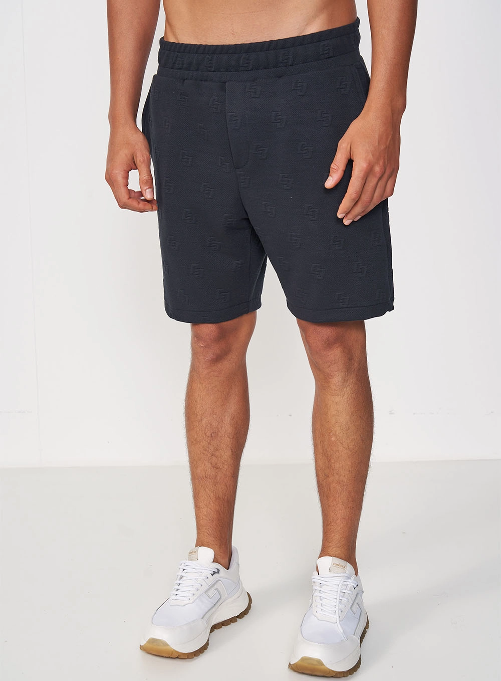 Bermuda Masculina Logomania Cós Com Elástico Preto