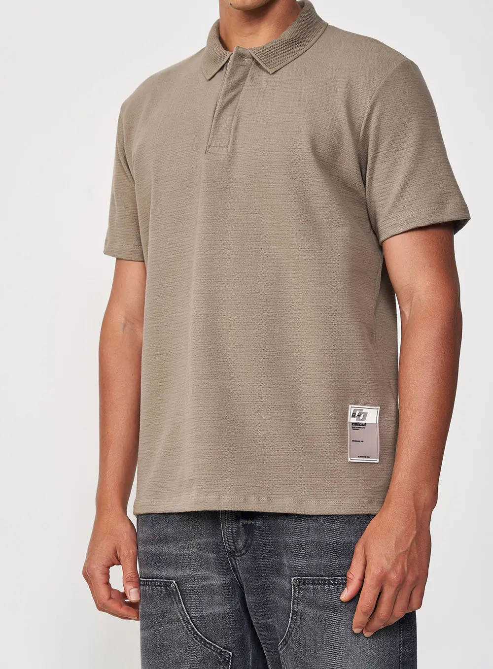 Camisa Polo Texturizada Marrom