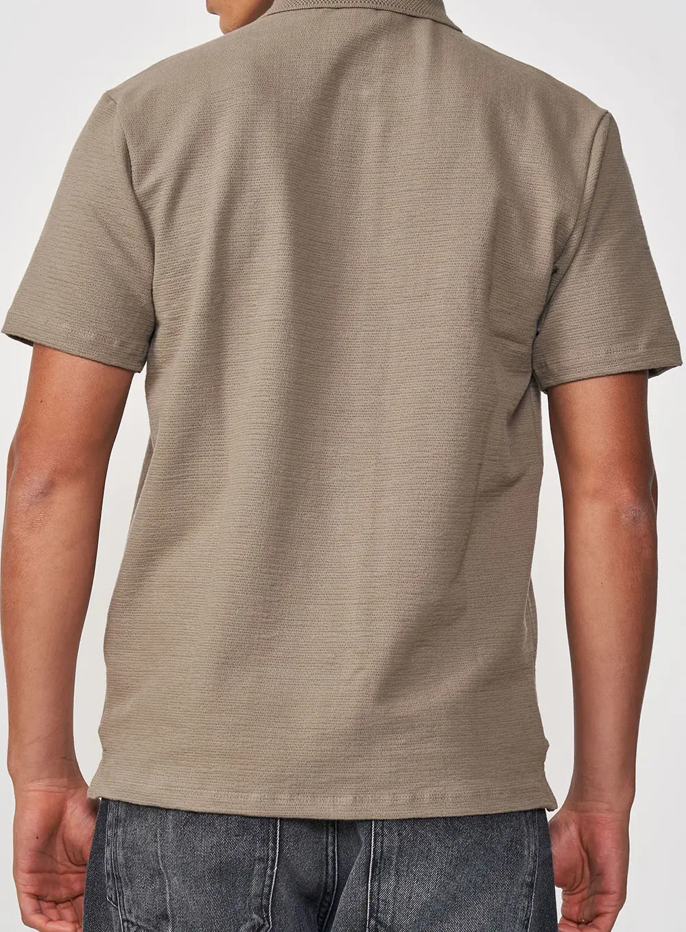 Camisa Polo Texturizada Marrom