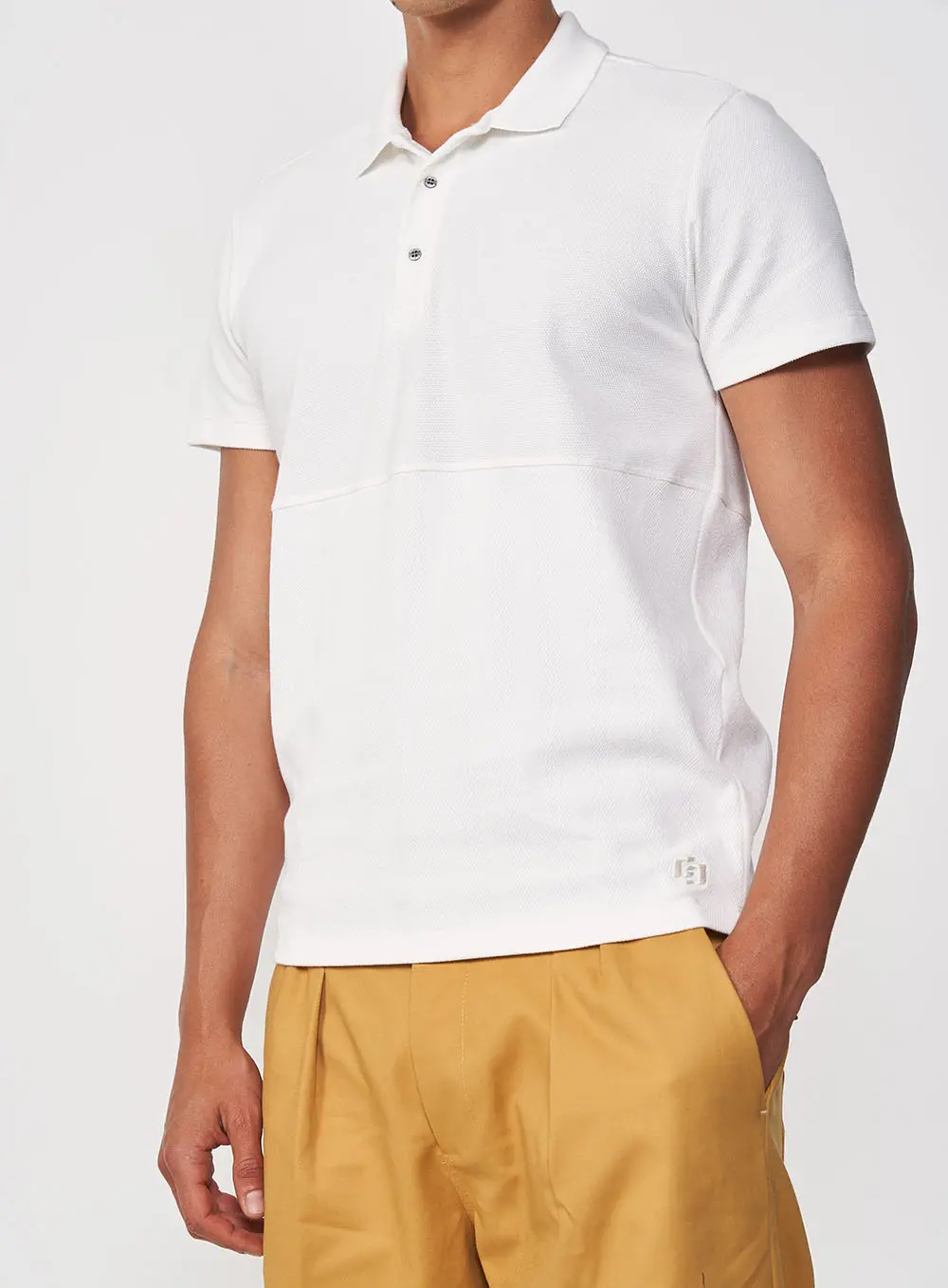 Polo Masculina Com Mangas Curtas Off Shell