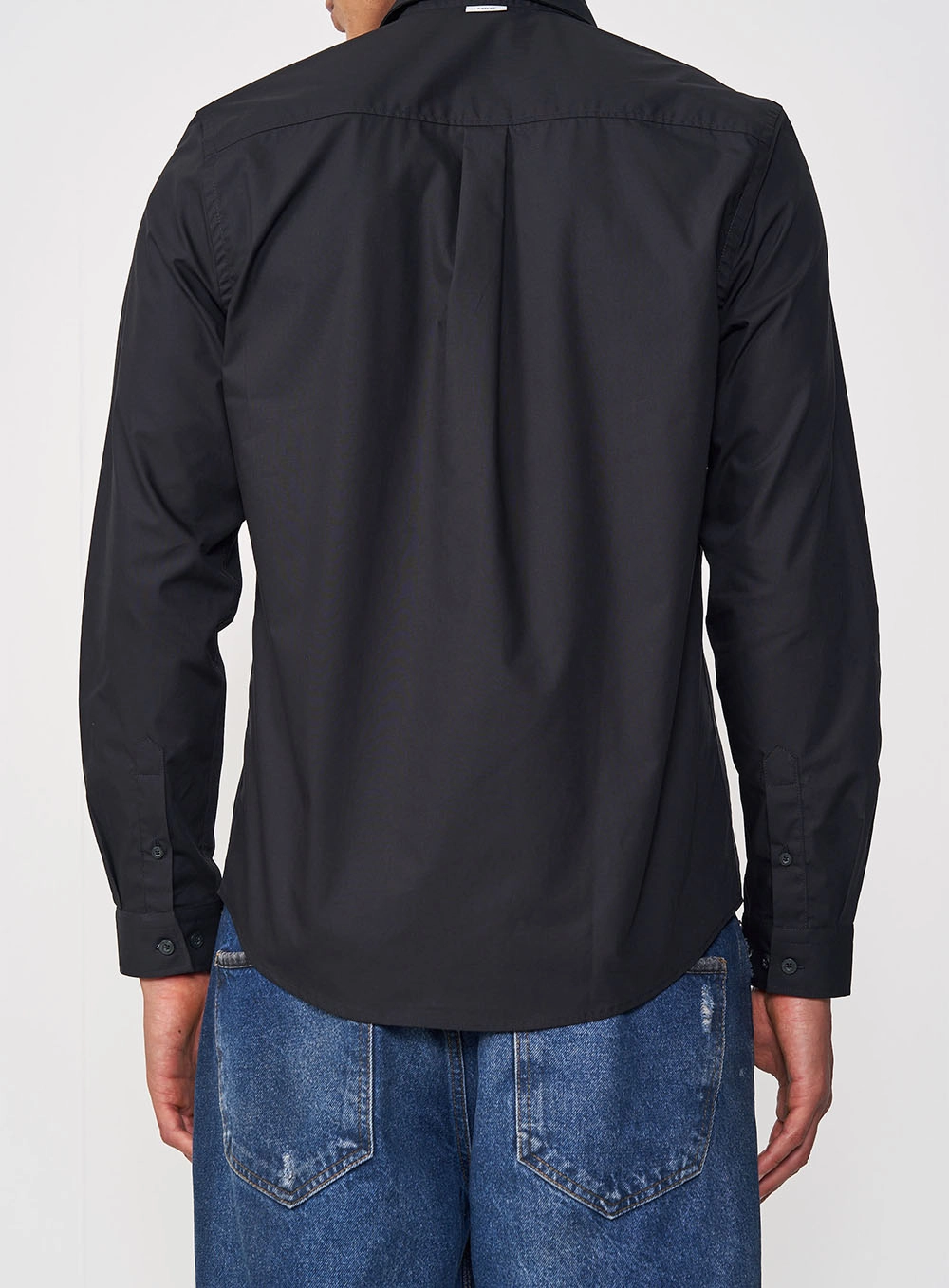 Camisa Masculina Manga Longa Gola Dupla Preto