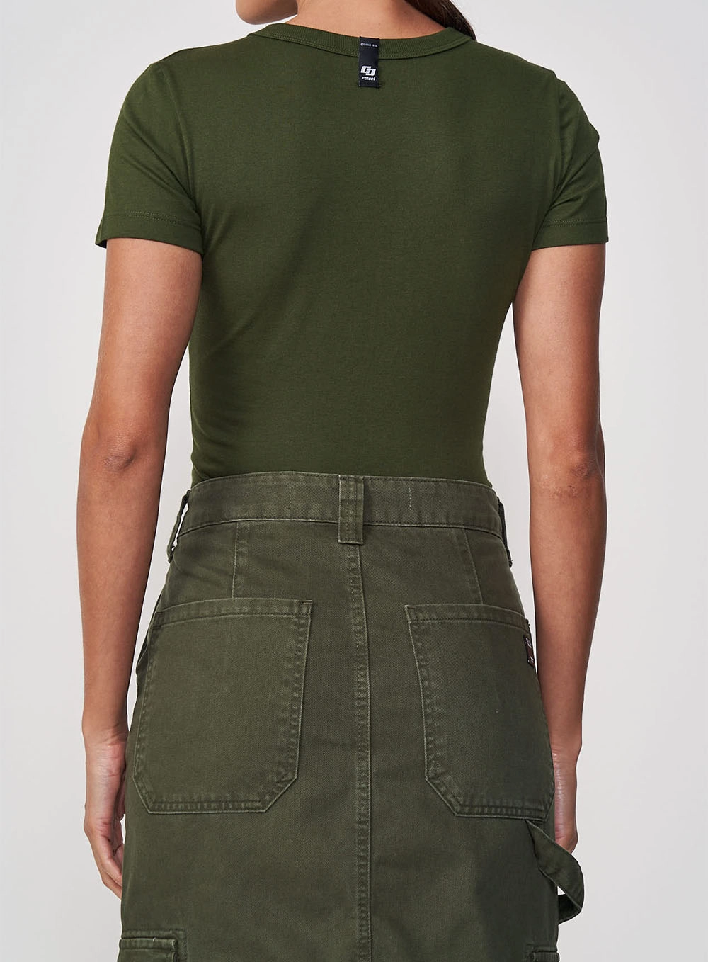 Camiseta Feminina Justa Manga Curta Com Logo Verde
