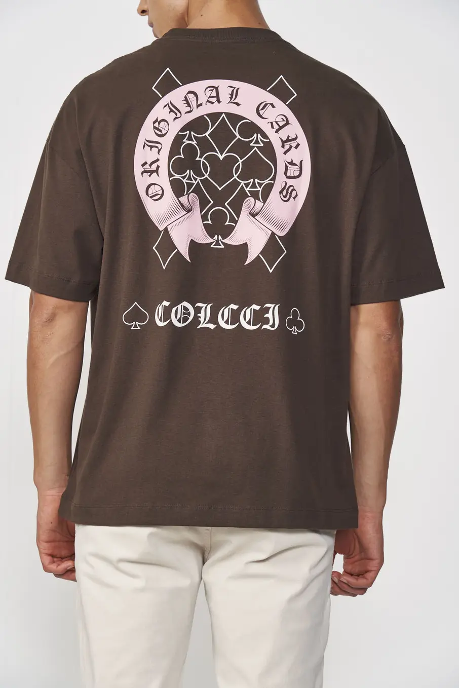 Camiseta Masculina Ampla Com Estampa Costas Marrom Coconut