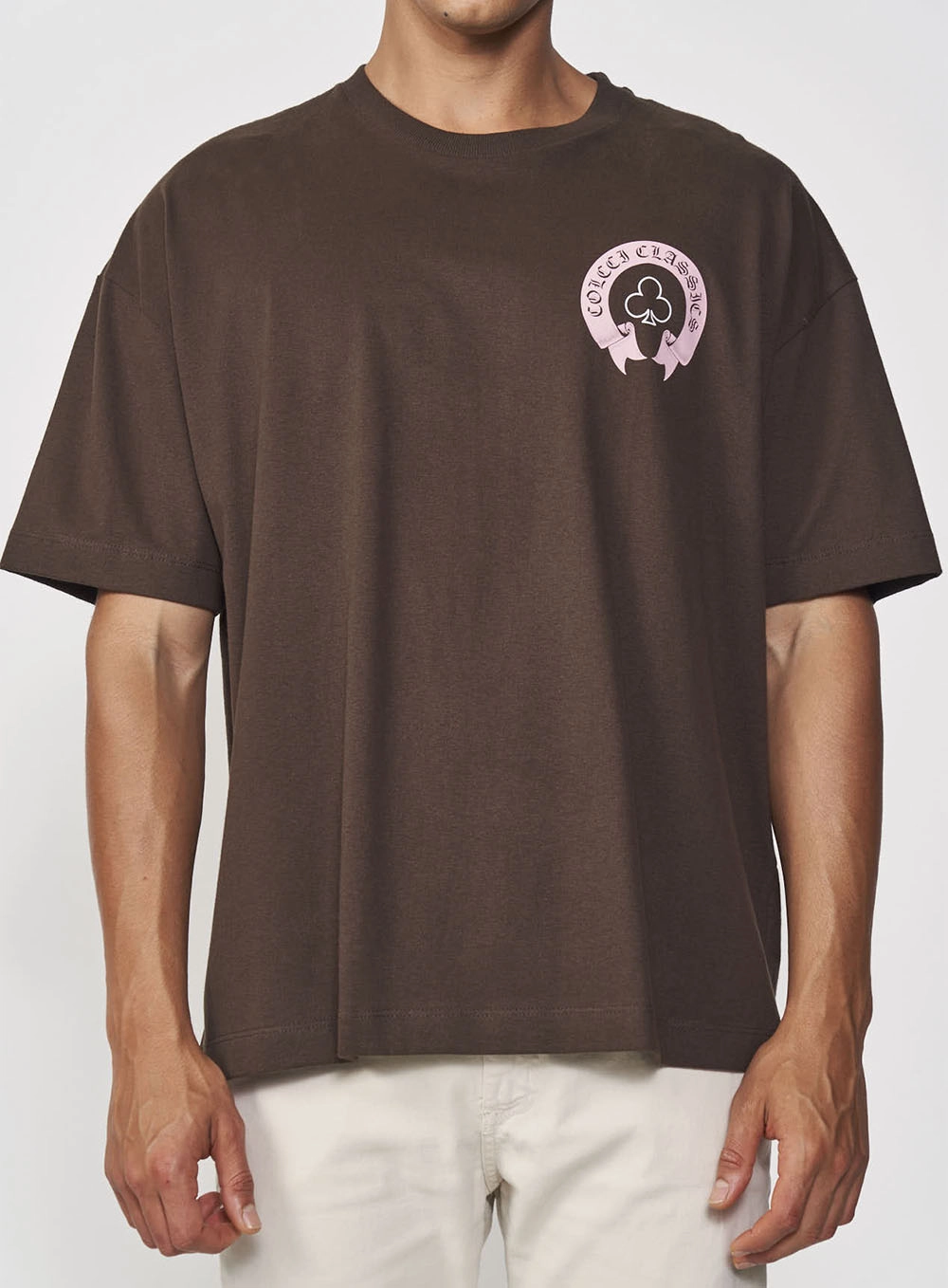 Camiseta Masculina Ampla Com Estampa Costas Marrom Coconut