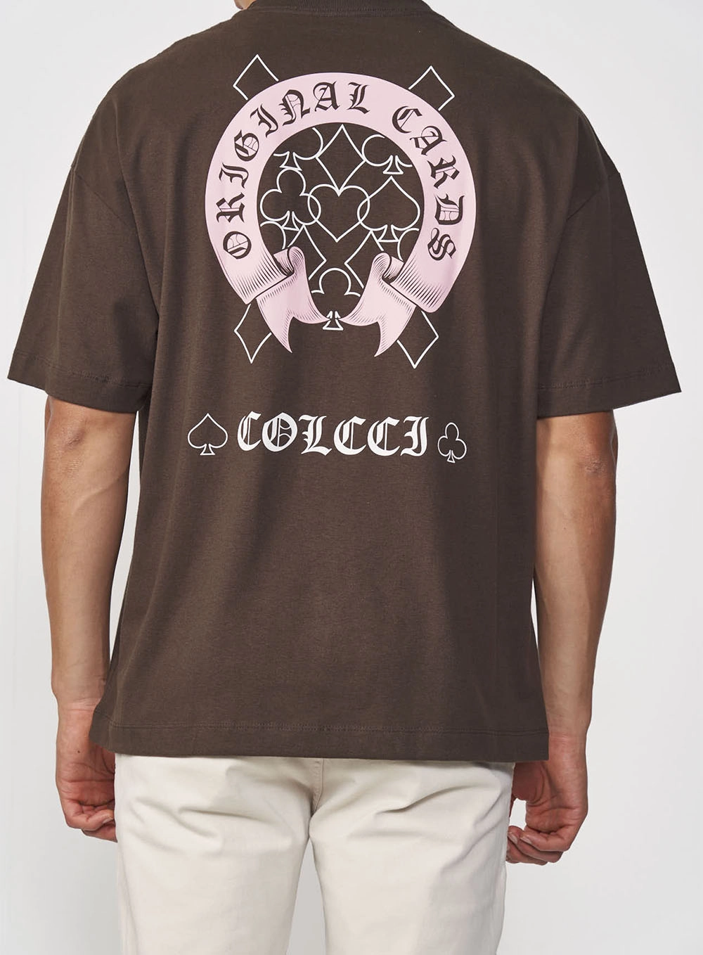 Camiseta Masculina Ampla Com Estampa Costas Marrom Coconut