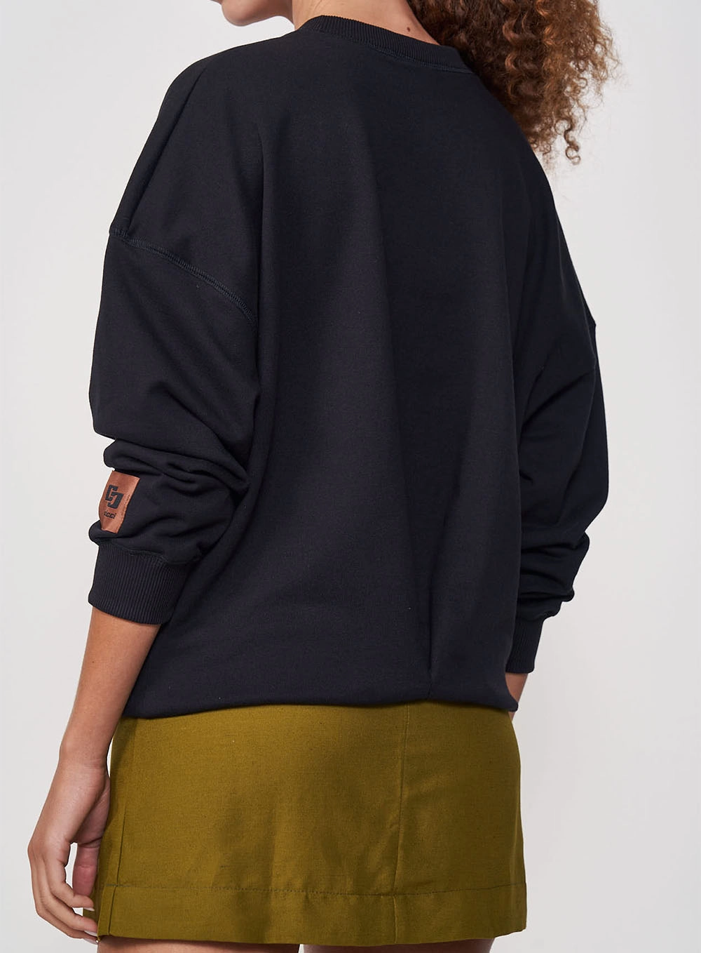 Blusão Moletom Feminino Reto Oversized Preto