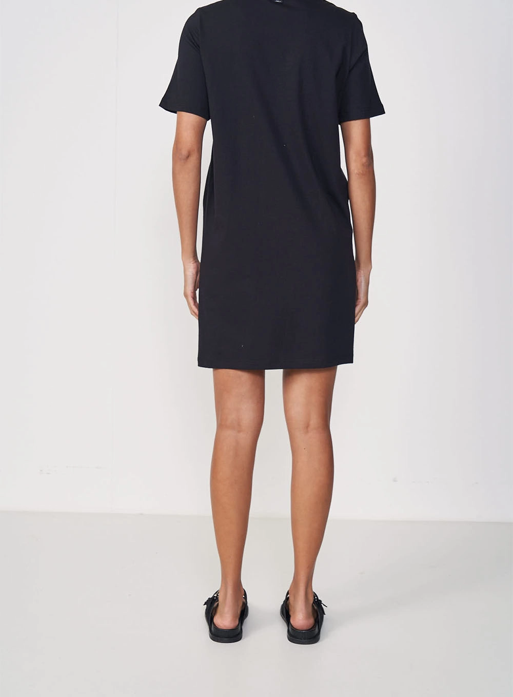 Vestido T-shirt Com Estampa Preto