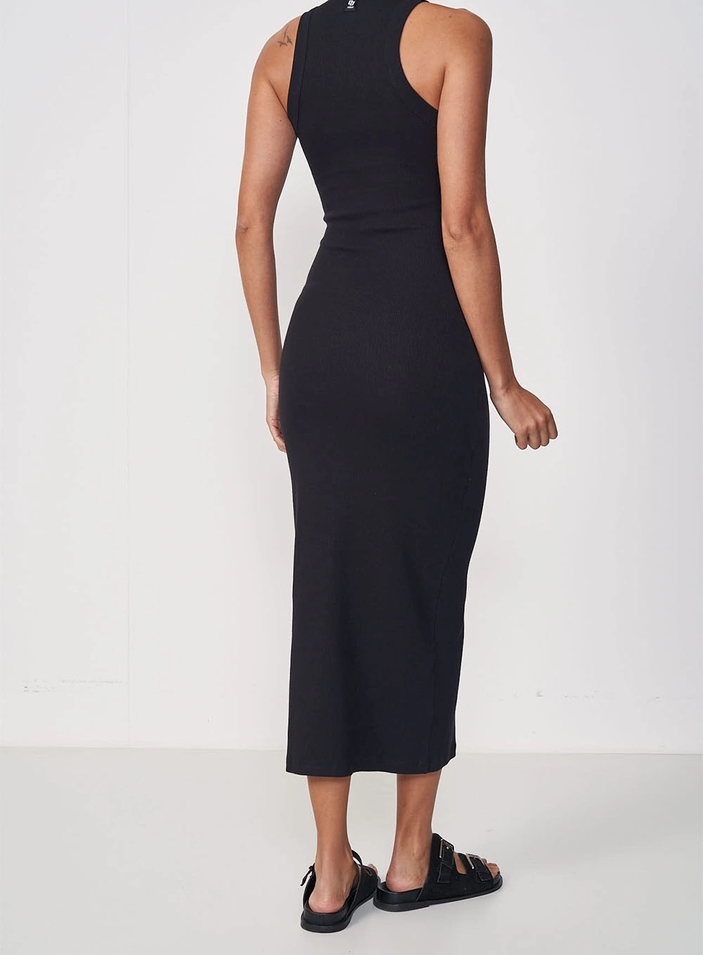 Vestido Canelado Preto