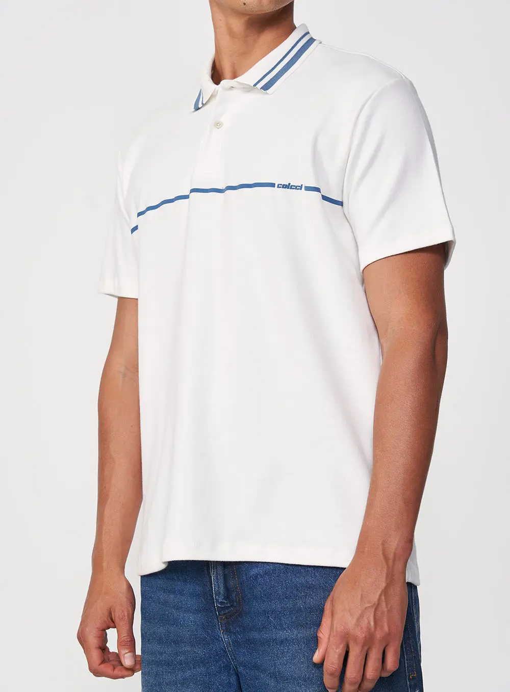 Camisa Polo Com Listras Off Shell