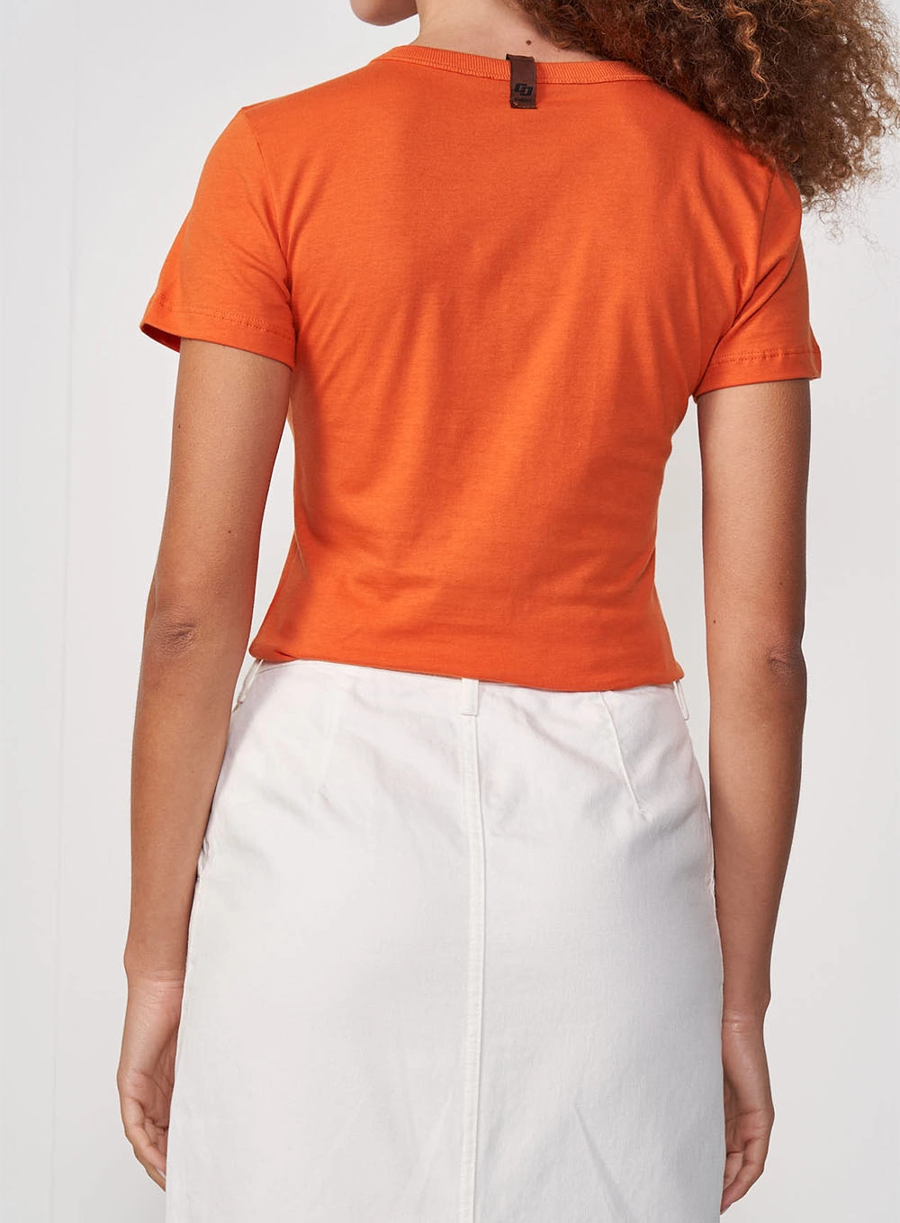 Camiseta Algodão Estampa Floral Logo 1986 Laranja