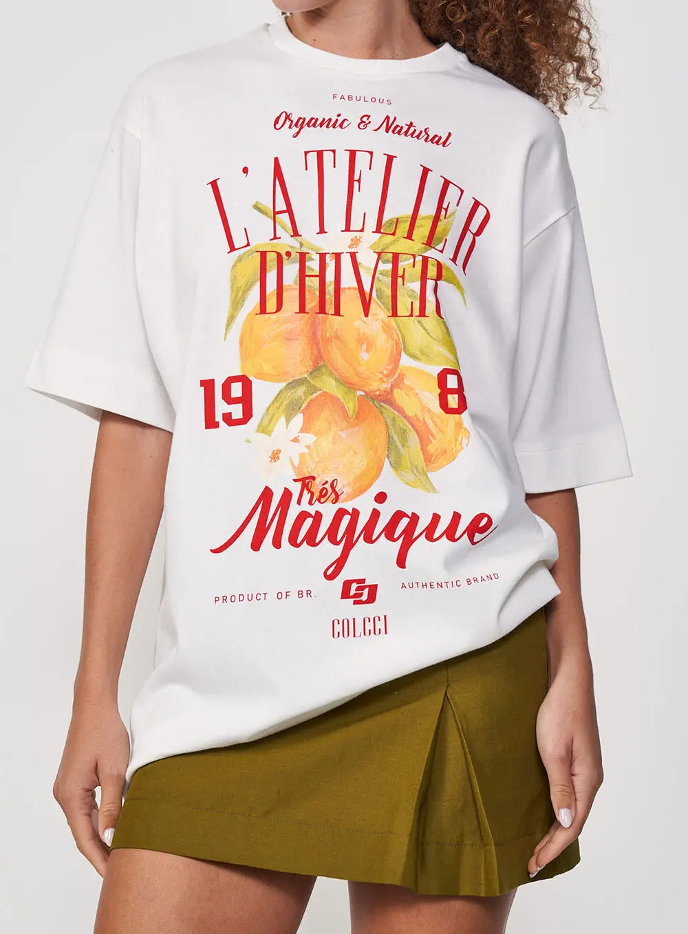 Camiseta Feminina Oversized Estampada Off Shell