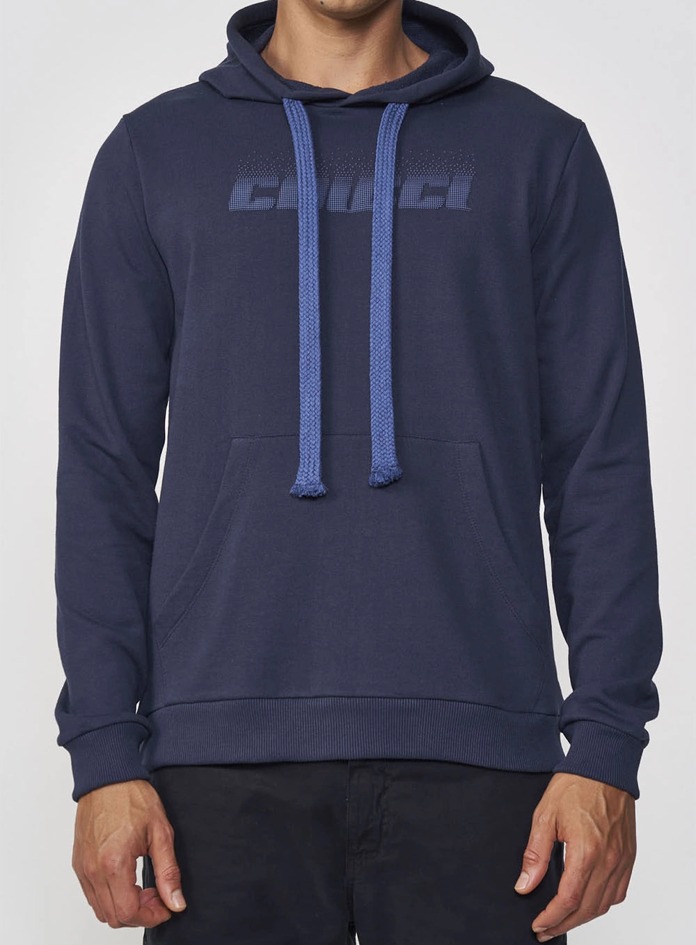 Blusão Moletom Masculino Com Capuz Azul